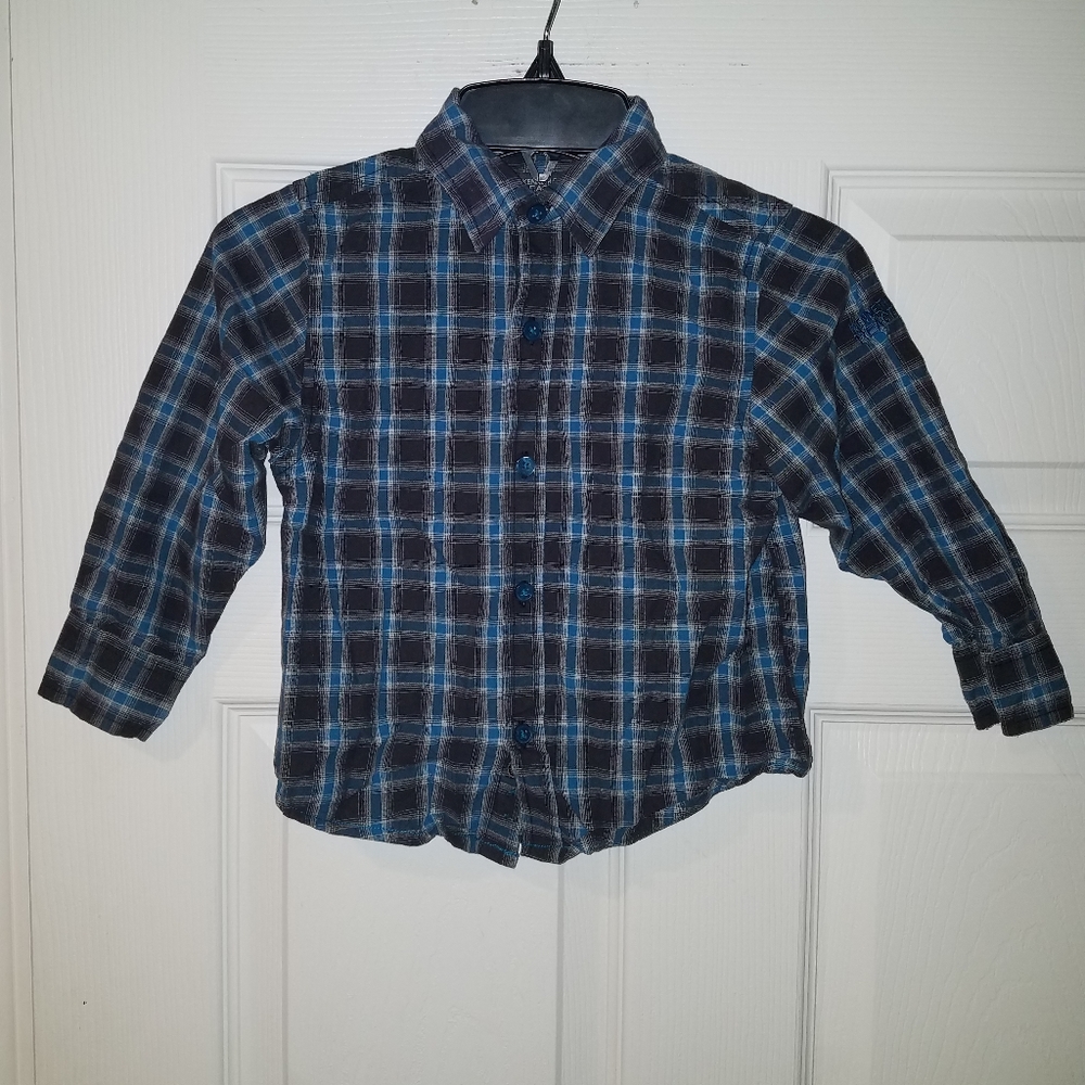 🤑5/$25 KENNETH COLE Reaction Plaid button down shirt 3T
